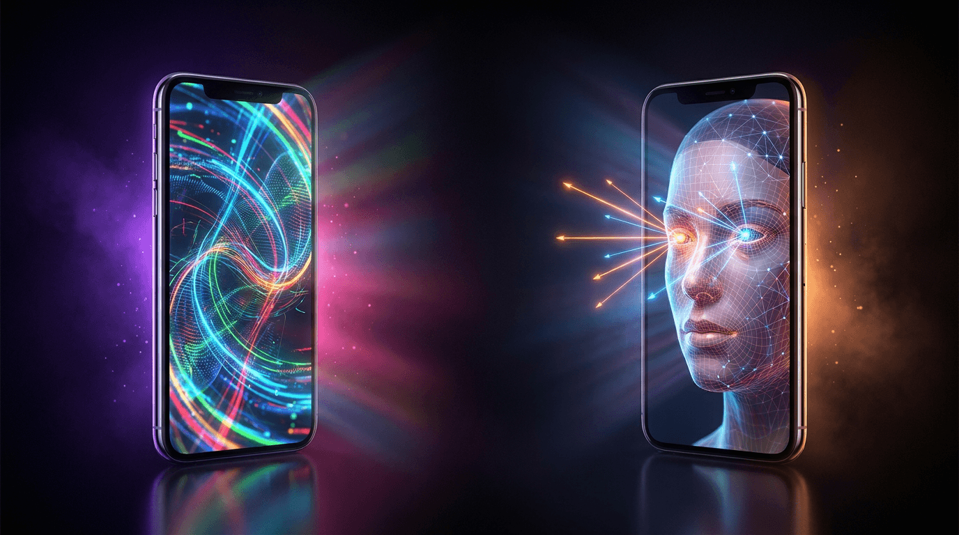 Side by side comparison of two AI video editing interfaces on mobile screens