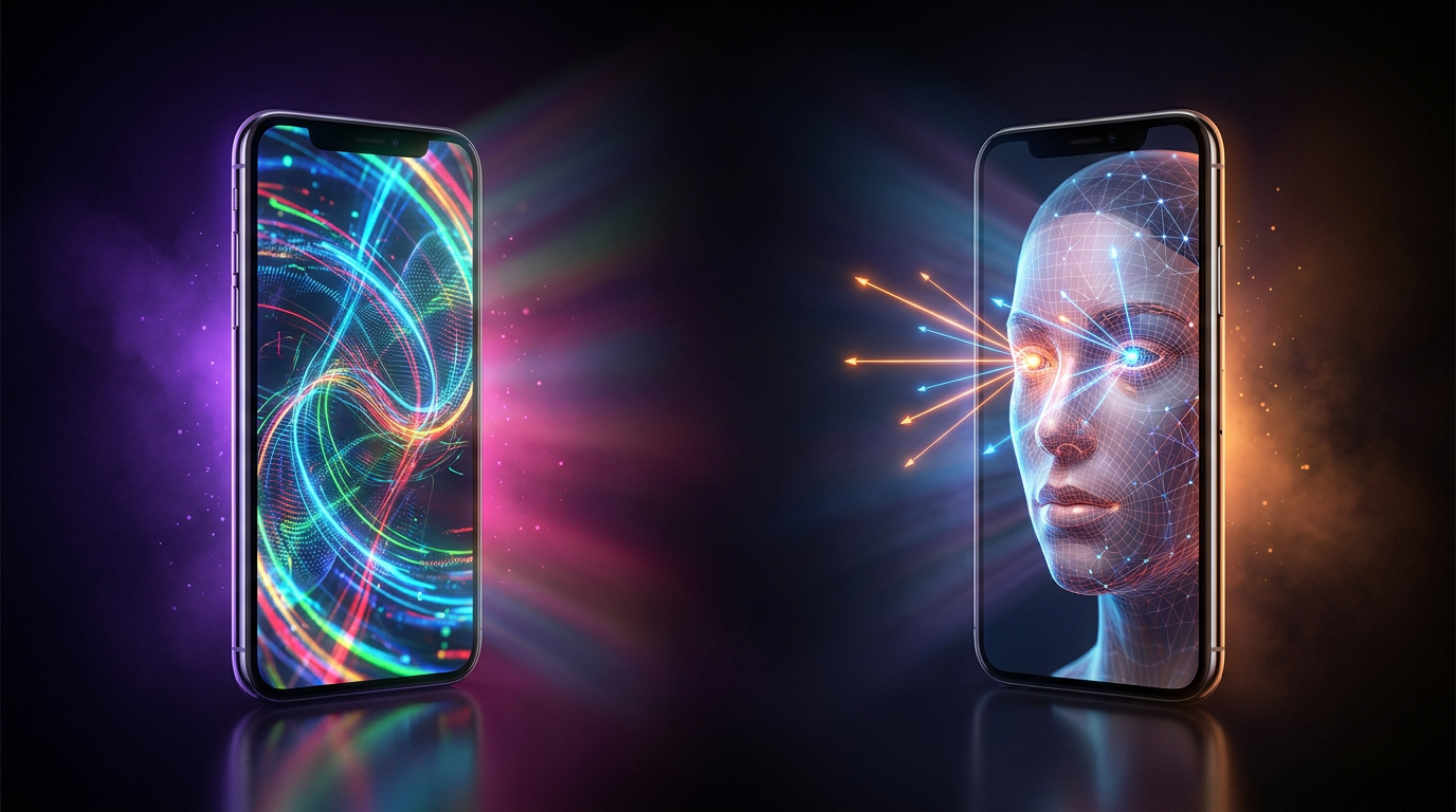 Side by side comparison of two AI video editing interfaces on mobile screens